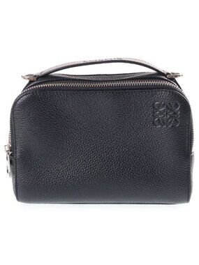 Loewe Anagram Camera Bag Cross Black Leather Silver